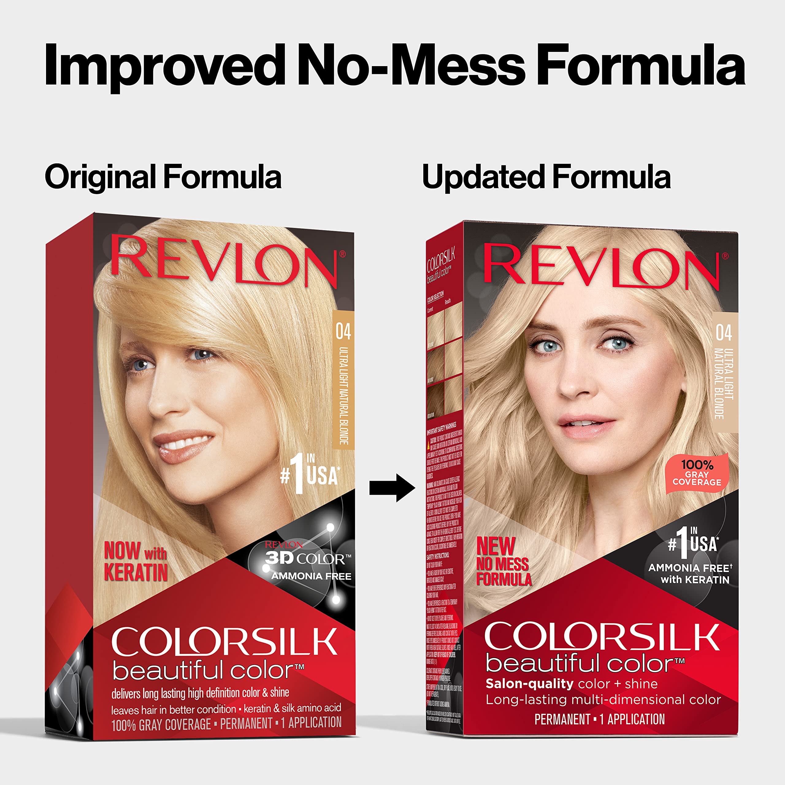 Permanent Hair Color by Revlon, Permanent Hair Dye, Colorsilk with 100% Gray Coverage, Ammonia-Free, Keratin and Amino Acids, 60 Dark Ash Blonde, 4.4 Oz (Pack of 1)