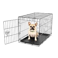 SECURE AND FOLDABLE Single Door Metal Dog Crate, Small, 24.0