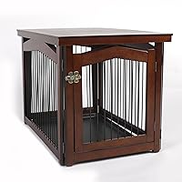 Merry Pet 2-in-1 Configurable Pet Crate and Gate, Brown, Large