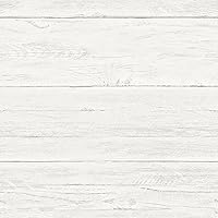 NuWallpaper NU3127 Shiplap Peel Stick Wallpaper, White & Off-White