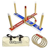 GoSports Premium Wooden Ring Toss Game for Kids & Adults - Classic or Disney