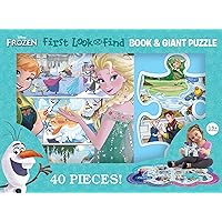 Disney Frozen - First Look and Find Board Book & Giant 40 Piece Puzzle - PI Kids
