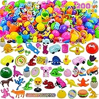 JOYIN 200 PCS Prefilled Easter Eggs with Assorted Toys for Easter Egg Hunt, Easter Basket Stuffers Fillers, Easter Party Favors, Easter Classroom Prize Supplies