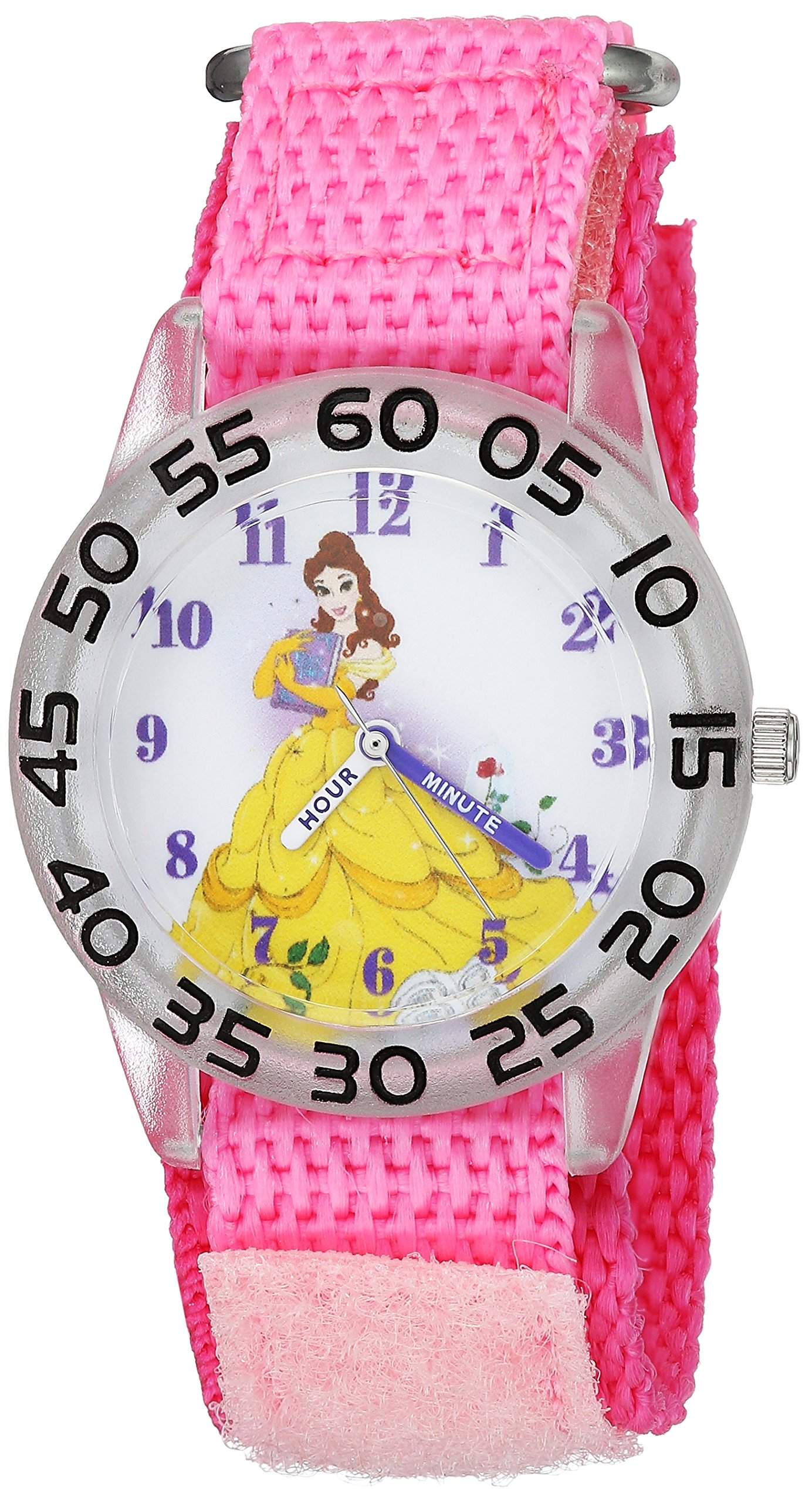 Disney The Princess & The Frog Kids' WDS000224 Princess Belle Analog Display Analog Quartz Pink Watch