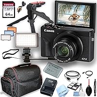 Canon PowerShot G7 X Mark III Digital Camera Video Kit + 64GB Memory, Led Video Light, Case, GripSter Pod, and More (Video Bundle) (Renewed)