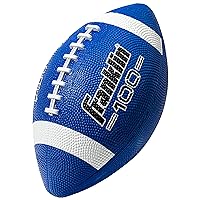 Franklin Sports Kids Junior Football - Grip-Rite 100 Youth Junior Size Rubber Footballs - Peewee Kids Durable Outdoor Rubber Footballs - Single + 6 Bulk Packs with Inflation Pump