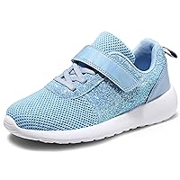Harvest Land Toddler Glitter Tennis Shoes Slip On Boys Girls Sneakers Casual Running Shoes Woven Breathable with Soft Soled Sports Hook-Loop Outdoor Shoes