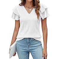 Blooming Jelly Women Dressy Casual Tops Summer Short Sleeve Shirts Trendy Fashion Blouse Business Outfits 2024