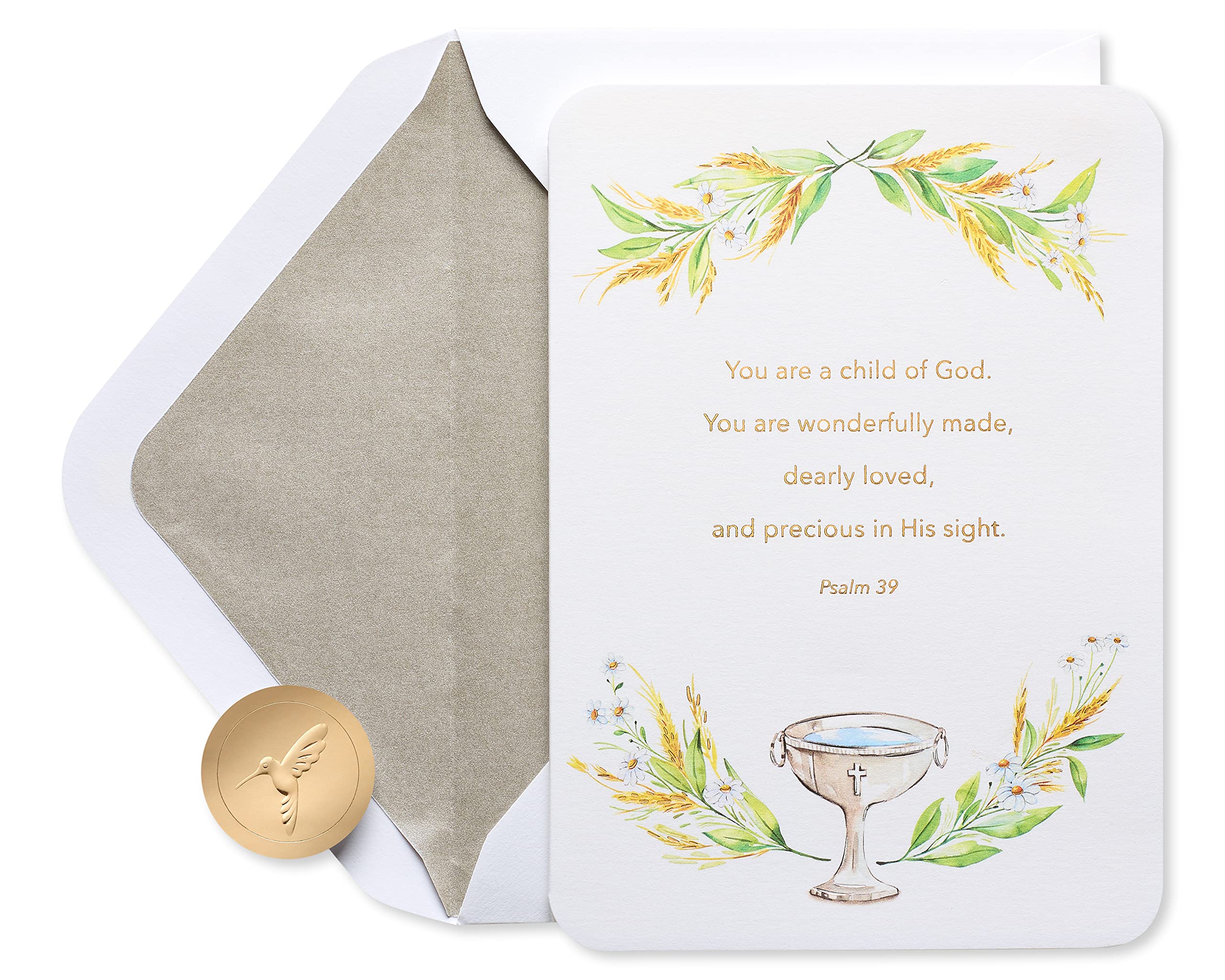 Papyrus Baptism or Christening Card (Love and Many Blessings)