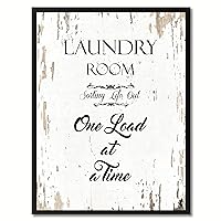 Spot Color Art Laundry Room Sorting Life Out One Load at A Time Framed Canvas Art, 7