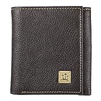 Christian Art Gifts Genuine Premium Full Grain Leather RFID Blocking Trifold Wallet for Men: Slim, Durable Quality with Brass Crosses Badge - Multi-pocket Design with Credit Card Slots, Espresso Brown