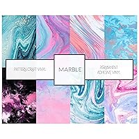 Marble Ombre Opal Pattern Vinyl Permanent Adhesive Craft Vinyl Patterns 12 x 12 inch - 3 Sheets