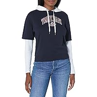 Tommy Hilfiger Women's Casual Logo 2fer Hoodie Sweatshirt