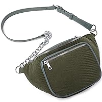 Makukke Crossbody Bags for Women - Sling Purse Shoulder Bag Belte Bag for Girls - Causal Large Waist Packs with Adjustable chain Strap for Workout Traveling Running Shopping (Green)