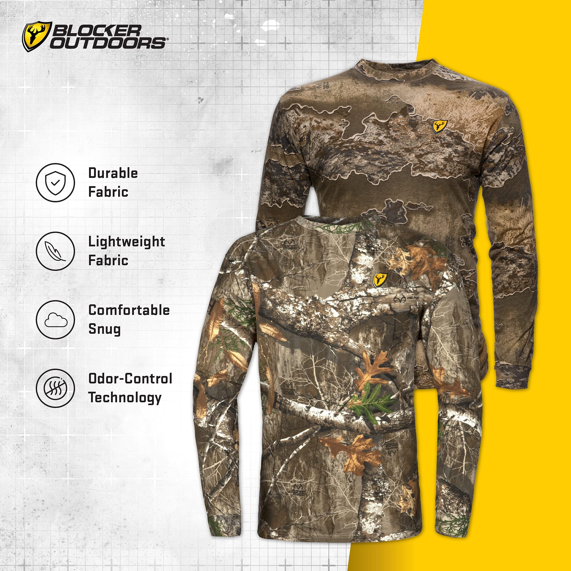 SCENTBLOCKER Scent Blocker Fused Cotton Lightweight Long-Sleeve Shirt, Camo Hunting Clothes