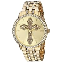 Cross Religious Bracelet Watch - Gold