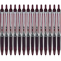 Precise V5 RT Refillable & Retractable Rolling Ball Pens, Extra Fine Point 0.5 mm, Burgundy, Pack of 14