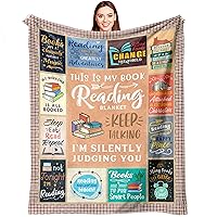 Book Lovers Gifts, Gifts for Book Lovers Women, Librarian Gifts, Literary Gifts, Book Accessories for Reading Lover, Gifts for Reader, Book Club/Bookish Gifts Throw Blanket 60x50 Inch