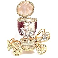 Exquisite Cinderella Gold Slipper Jewelry box Russian Faberge egg Musical ONE OF A KIND HANDCARVED egg Austrian Crystal SAPPHIRE Cinderella for women 24kGOLD Fabergé egg Trinket wife mom sister Gift