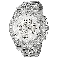 GUESS Men's 46mm Watch - Silver Strap Silver Dial Silver Case