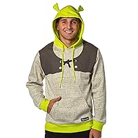 Bioworld Shrek Costume Pullover Hoodie Sweatshirt With 3D Trumpet Ears On Hood