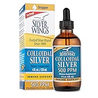 Natural Path Silver Wings Colloidal Silver 500ppm Immune Support Supplement 4 fl. oz. Dropper