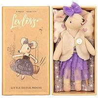 LEVLOVS Ballerina Mouse Doll Mouse in a Matchbox Toy Baby Registry Gift