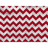 Poly Cotton Chevron Print Fabric 58 Inch Wide/Zig-Zag Print Fabric/Craft & Sewing Material (10 Yards, Red)