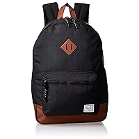 Herschel Kids' Heritage Backpack, Black/Saddle Brown, Youth X-Large 22L