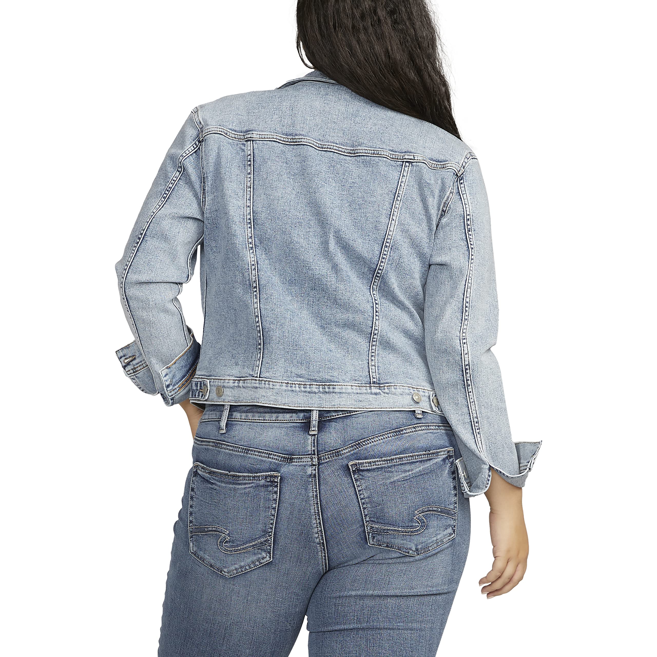 Silver Jeans Co. Women's Plus Size Fitted Denim Jacket