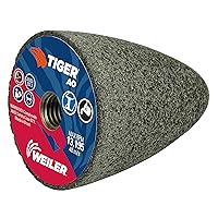 Weiler 68312 Tiger AO Type 16 Round Tip Portable Grinding Cone, A24-R, 2 3/4