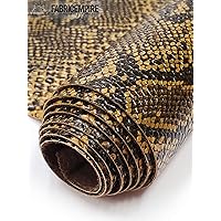 Vinyl Fabric Embossed Texture Rattlesnake Fake Leather Sold by The Yard (Sand Brown)