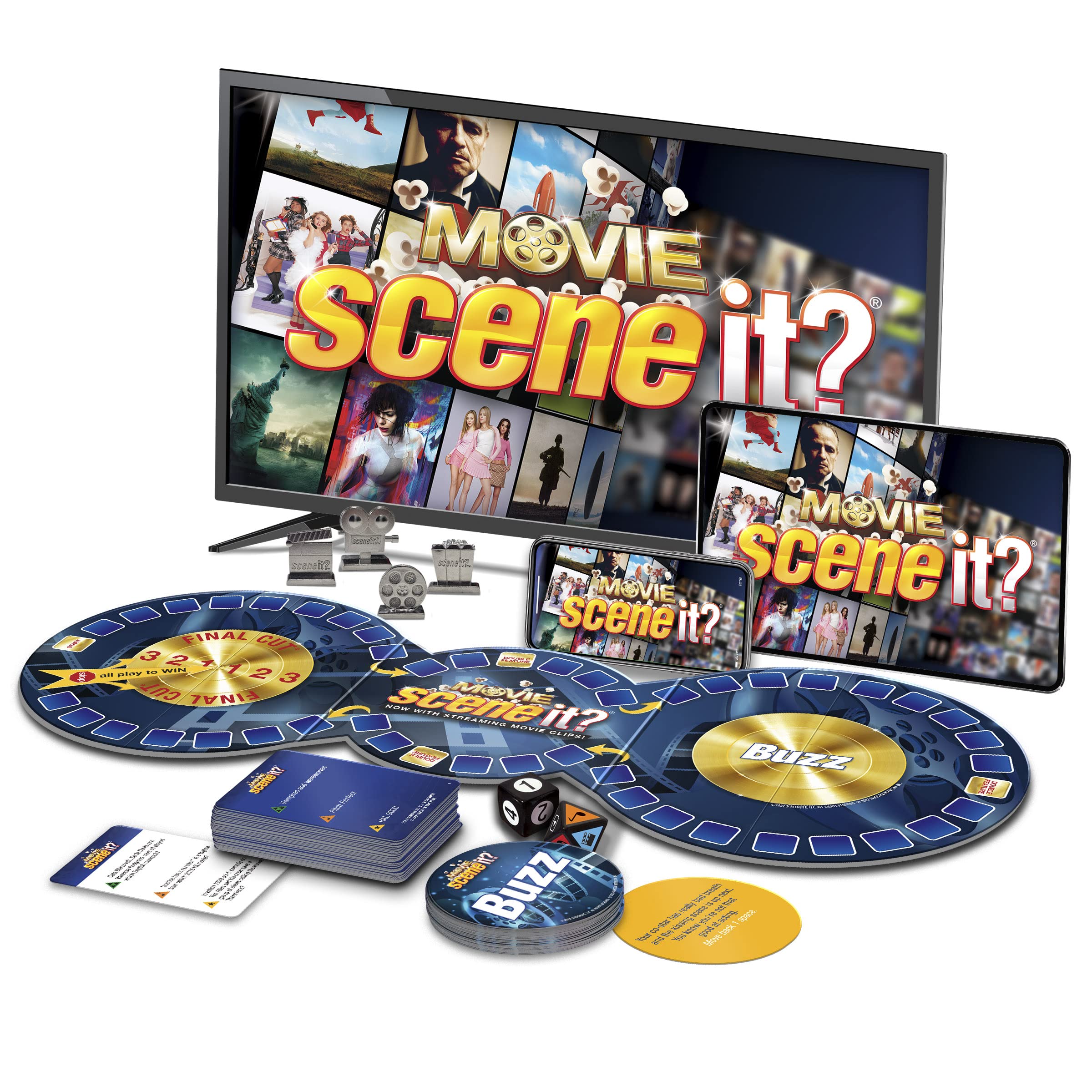 Scene It? Movie Trivia Board Game, The Ultimate Movie Knowledge Test, Puzzle-Solving Family Party Game, Stream Real Clips with Gamestar App+