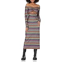 Ramy Brook Women's Natalie Ribbed Chevron Midi Dress