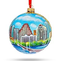 Austin, Texas Glass Ball Christmas Ornament 4 Inches