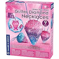 Thames & Kosmos Make Your Own Glitter Diamond Necklaces STEM Experiment Kit | Make up to 9 Glitter Diamonds & Design & Wear Your Art! | DIY Activity, Explore Science of Crystals & Diamonds