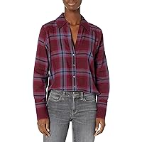 PAIGE Women's Davlyn Long Sleeve Button Down Flannel Shirt