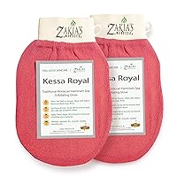 Original Kessa Exfoliating Glove -Value Pack (2pcs) -Pink -Microdermabrasion At Home Exfoliating Mitts, Removes unwanted dead skin, dirt and grime and Keratosis Pilaris. Great for spray tan removal
