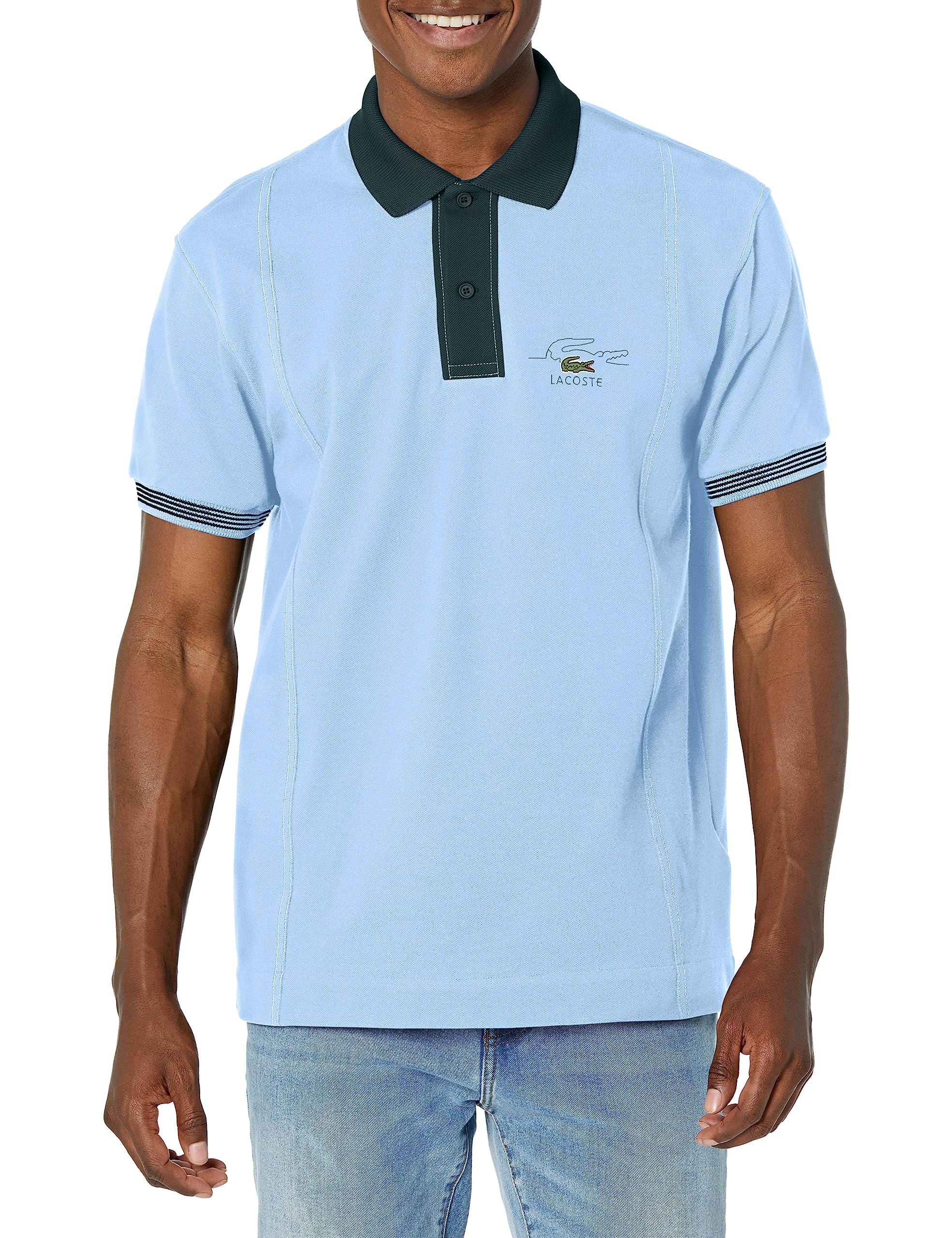 Lacoste Contemporary Collection's Men's Short Sleeve Classic Fit Color Blocked Polo Shirt