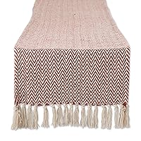 DII Woven Basic Tabletop Collection, Chevron Table Runner, 15x108, Barn Red