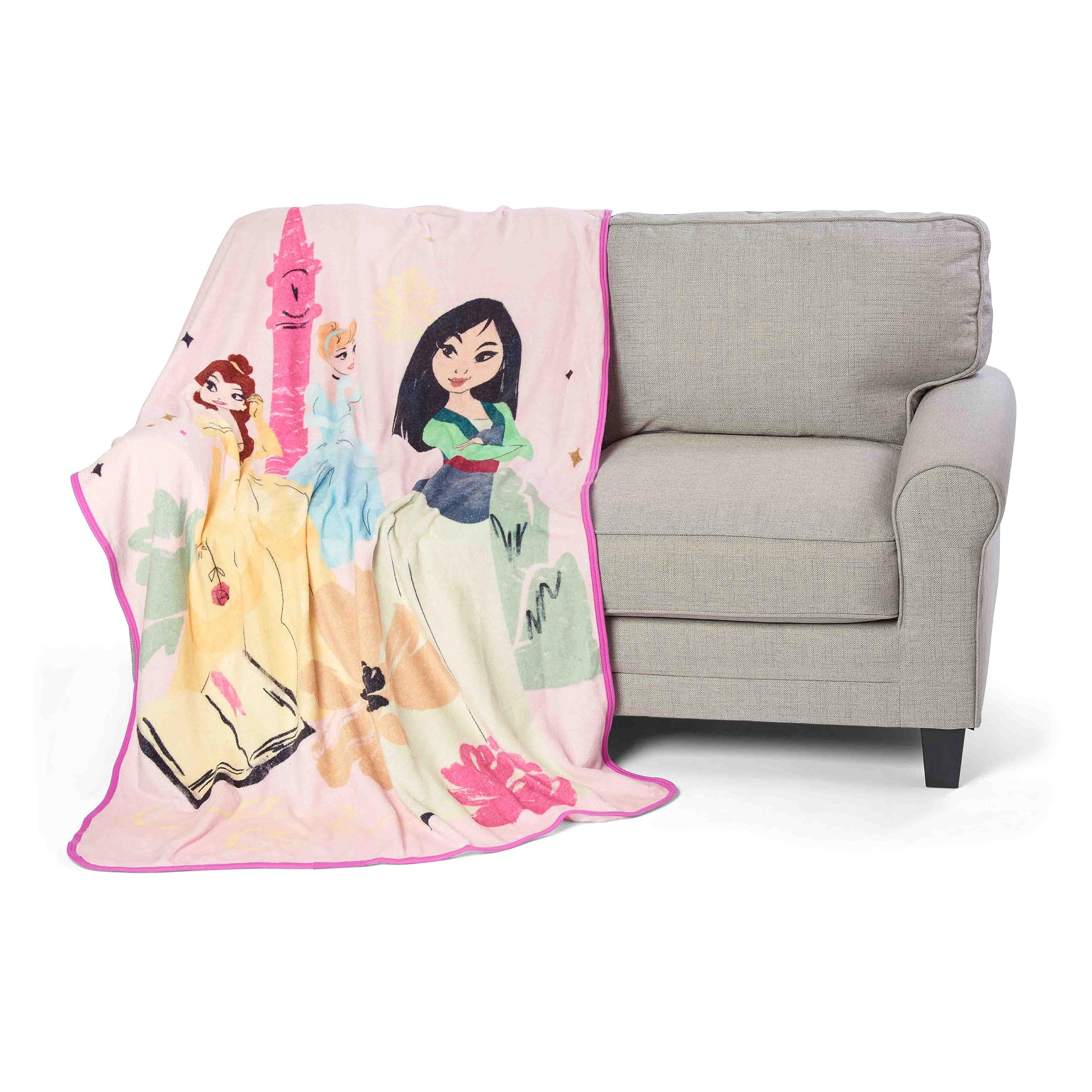 Northwest Disney Princess Micro Raschel Throw Blanket, 46