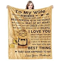 Anniversary Birthday Gift for Her Wife Gifts from Husband Romantic I Love You Weeding Gift for Women to My Wife Super Soft Flannel Throw Blankets for Christmas Valentines Mothers Day