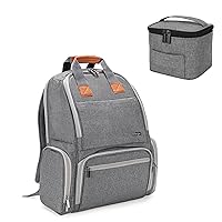 LUXJA Breast Pump Backpack and A Breastmilk Cooler Bag Bundle, Gray