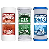 Applied Membranes Inc. 3-Stage Whole-House Water Filter Cartridge Replacements, Includes 10-Inch Sediment, Carbon, and Lead Filter Cartridges