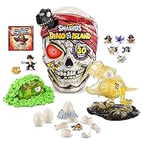 ZURU Smashers Dino Island Giant T-Rex Skull with 30+ Surprises and Mini Eggs, Dinosaur Discovery Toy, Age 5+