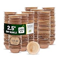 BIOZOYG | 2.5 inch Round Mini Dip Bowls 200 pcs 1.5Oz | Disposable Bowls for Party | Like Bamboo Bowls | Palm leaf Bowls for Dips | Compostable Bowls | Picnic Party Bowls better than Paper Bowls