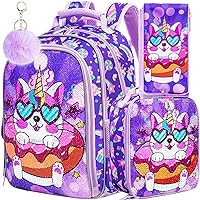 AGSDON 3PCS Backpack for Girls and Boys 16