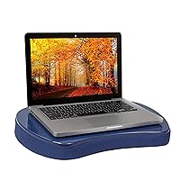 Mini Lap Desk Bed Table with Memory Foam - Blue - Work from Home - Laptop Lap Tray Desk - Travel Portable Desk - Great for Reading Writing Coloring on Bed Couch - Handle