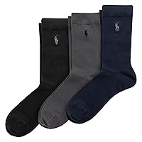 Polo Ralph Lauren Boys' Supersoft Dress Crew Socks-3 Pair Pack-Soft Yarn and Stay Up Top