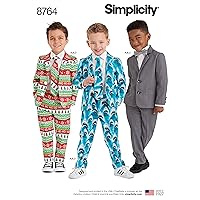Simplicity 8764 Boy's Suit Sewing Pattern, 4 Pieces, Sizes 3-8